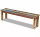 Vintage Dining Bench Solid Reclaimed Wood Rustic Industrial Style Chunky Seat