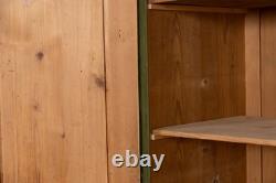 Vintage Distressed Green Painted Pine Tall Storage Cupboard