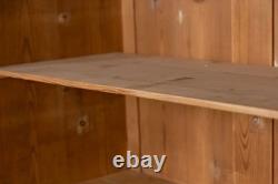 Vintage Distressed Green Painted Pine Tall Storage Cupboard