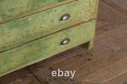Vintage Distressed Green Painted Pine Tall Storage Cupboard