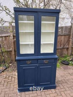 Vintage Dresser, Linen cupboard, Large Cupboard, kitchen storage, dark blue