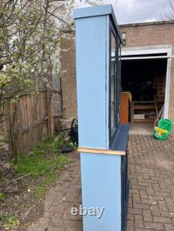 Vintage Dresser, Linen cupboard, Large Cupboard, kitchen storage, dark blue