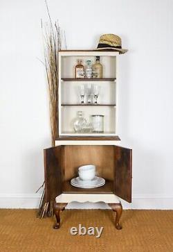 Vintage Drinks display cabinet kitchen dresser cupboard unit walnut storage