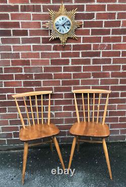 Vintage ERCOL Dining Chairs Model 737 Stick Back Kitchen Mid Century Retro 70s
