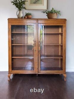 Vintage Early to mid C20th Glazed Display China Drinks Cabinet Bookcase
