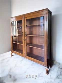 Vintage Early to mid C20th Glazed Display China Drinks Cabinet Bookcase
