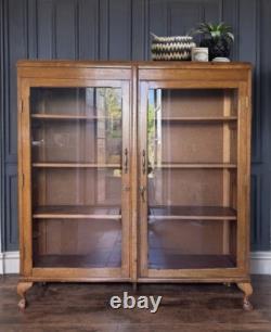 Vintage Early to mid C20th Glazed Display China Drinks Cabinet Bookcase