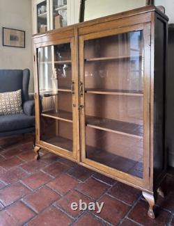 Vintage Early to mid C20th Glazed Display China Drinks Cabinet Bookcase