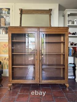 Vintage Early to mid C20th Glazed Display China Drinks Cabinet Bookcase