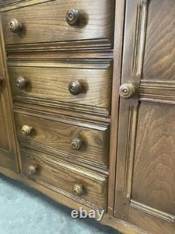 Vintage Elm Ercol Golden Dawn Sideboard Dresser Base Beautiful Condition