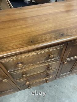 Vintage Elm Ercol Golden Dawn Sideboard Dresser Base Beautiful Condition