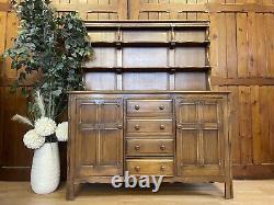 Vintage Elm Welsh Dresser by Ercol \ Kitchen Pantry Dresser \ Golden Dawn