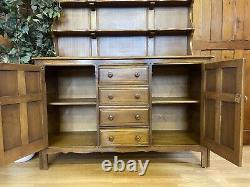 Vintage Elm Welsh Dresser by Ercol \ Kitchen Pantry Dresser \ Golden Dawn