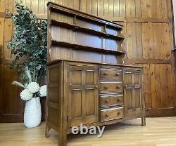 Vintage Elm Welsh Dresser by Ercol \ Kitchen Pantry Dresser \ Golden Dawn