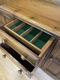 Vintage Elm Welsh Dresser by Ercol \ Kitchen Pantry Dresser \ Golden Dawn
