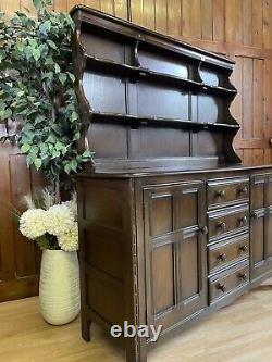 Vintage Elm Welsh Dresser by Ercol \ Rustic Kitchen Pantry Dresser \ Cupboard