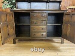 Vintage Elm Welsh Dresser by Ercol \ Rustic Kitchen Pantry Dresser \ Cupboard