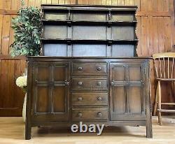 Vintage Elm Welsh Dresser by Ercol \ Rustic Kitchen Pantry Dresser \ Cupboard