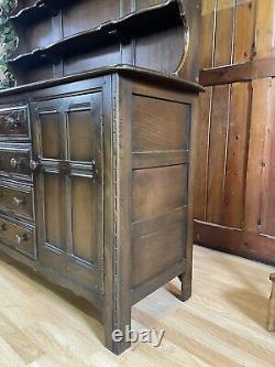 Vintage Elm Welsh Dresser by Ercol \ Rustic Kitchen Pantry Dresser \ Cupboard