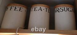 Vintage Emma BRIDGEWATER Tea & Toast Tea, coffee, sugar Canisters Set