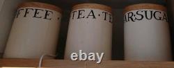 Vintage Emma BRIDGEWATER Tea & Toast Tea, coffee, sugar Canisters Set