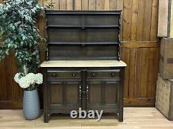 Vintage Ercol Blue Label Welsh Dresser \ Solid Elm Country Kitchen Sideboard