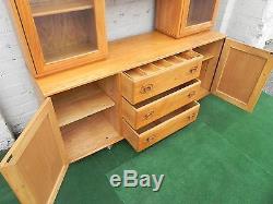 Vintage Ercol Cabinet/Dresser/Bookcase in Light Elm