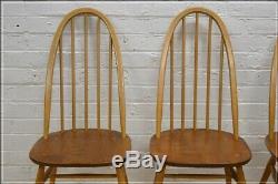 Vintage Ercol Chair Chairs Dining Kitchen Elm Beech Blonde Set Of 4 UK DELIVERY