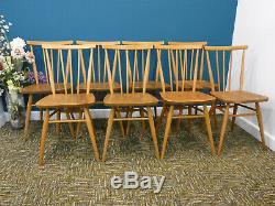 Vintage Ercol Dining Chairs, Blonde retro all purpose chair model 391. Northants