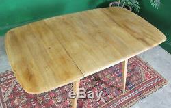 Vintage Ercol Drop Leaf Plank Table, Light Elm, Retro, Kitchen, Dining, Windsor