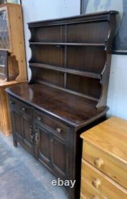 Vintage Ercol Elm Welsh Style Wooden Dresser Sideboard Kitchen Shelves