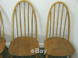 Vintage Ercol Quaker Dining Chairs, set 4 retro kitchen chairs Northants