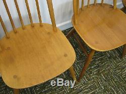 Vintage Ercol Quaker Dining Chairs, set 4 retro kitchen chairs Northants