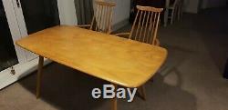 Vintage Ercol dining table and 6 chairs stunning quality in light elm