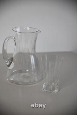 Vintage Etched Water Jug & Glasses