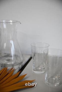 Vintage Etched Water Jug & Glasses