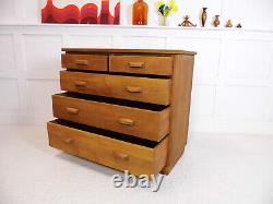 Vintage Ex Military Air Ministry RAF Oak Large Chest of drawers 1953 M. Morris