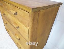 Vintage Ex Military Air Ministry RAF Oak Large Chest of drawers 1953 M. Morris