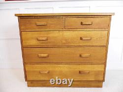 Vintage Ex Military Air Ministry RAF Oak Large Chest of drawers 1953 M. Morris