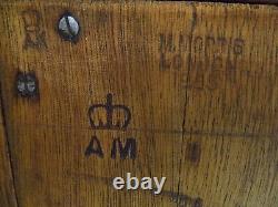 Vintage Ex Military Air Ministry RAF Oak Large Chest of drawers 1953 M. Morris