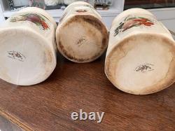 Vintage Finest Quality Earthenware Staffordshire Tea/ Coffee/ Sugar Caddies Set