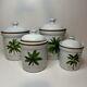 Vintage Florida Marketplace Palm Island 4 Piece Ceramic Kitchen Cannister Set