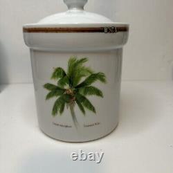 Vintage Florida Marketplace Palm Island 4 Piece Ceramic Kitchen Cannister Set