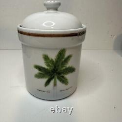 Vintage Florida Marketplace Palm Island 4 Piece Ceramic Kitchen Cannister Set