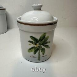 Vintage Florida Marketplace Palm Island 4 Piece Ceramic Kitchen Cannister Set