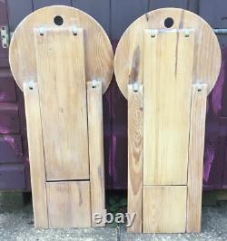 Vintage Folding Wooden Stools x2 Pine Retro Roger Tallon or Adrian Reed in Style