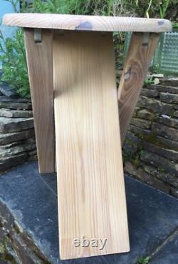 Vintage Folding Wooden Stools x2 Pine Retro Roger Tallon or Adrian Reed in Style