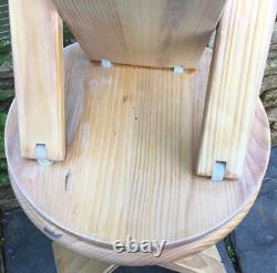 Vintage Folding Wooden Stools x2 Pine Retro Roger Tallon or Adrian Reed in Style