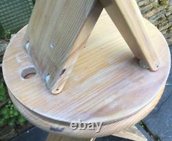 Vintage Folding Wooden Stools x2 Pine Retro Roger Tallon or Adrian Reed in Style