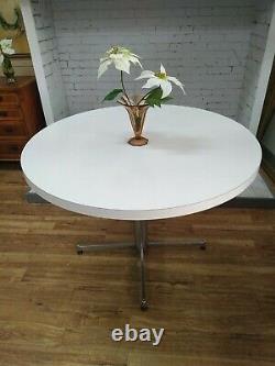 Vintage Formica / Chrome Kitchen Table Circular Dining Table 1970 Retro RARE MCM